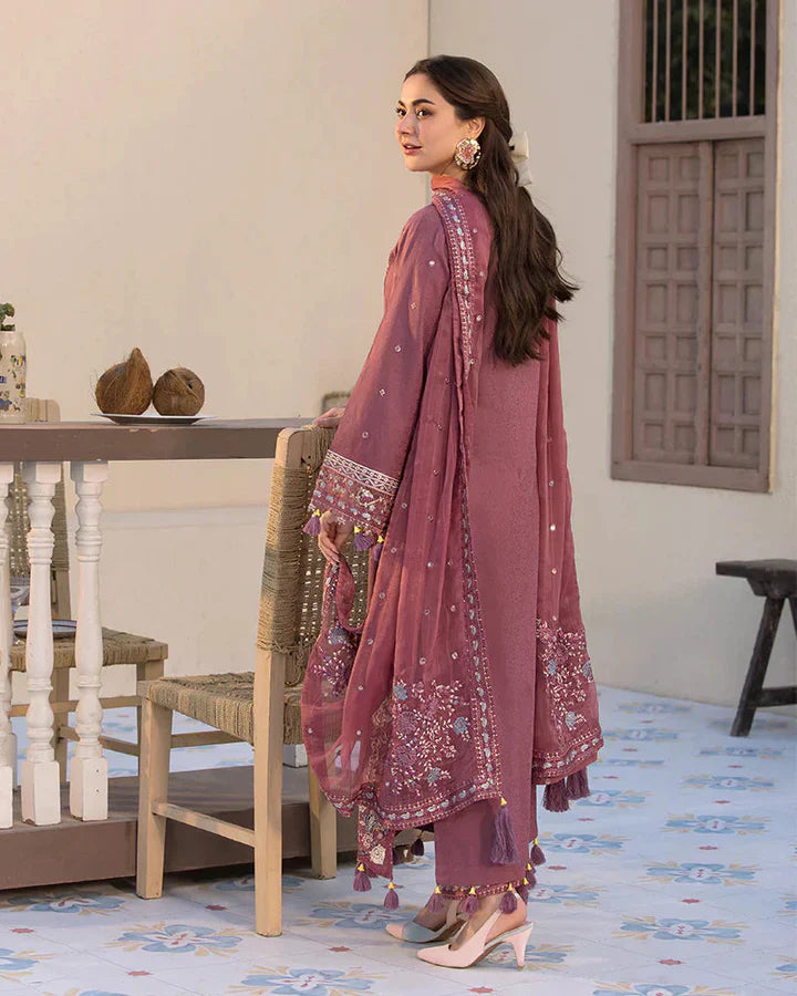 Dhanak-3PC Embroidered Shirt with Chiffon Embroidered Dupatta V1321 W - Unstitched