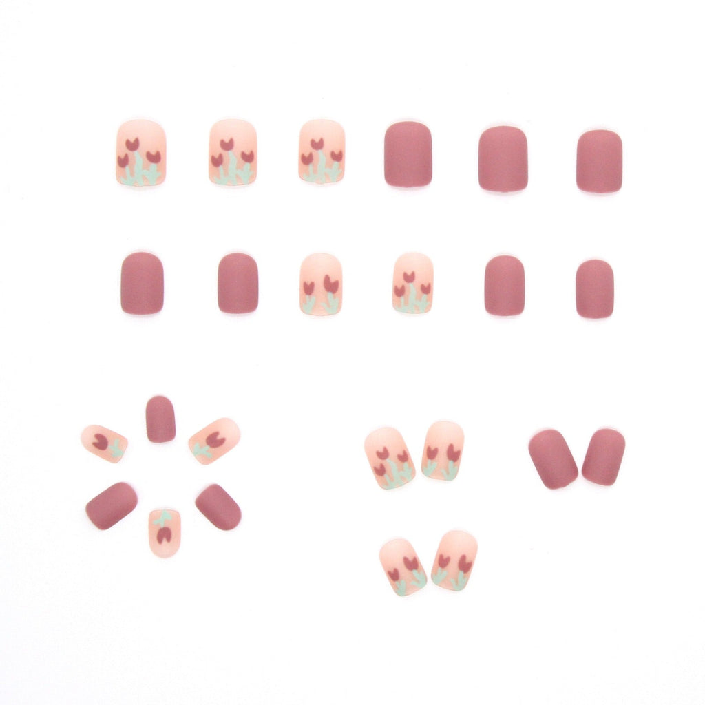 Morandi Pink Tulip Squoval Press-on Nails