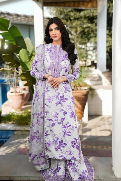 ANEELAS PRINTED KARANDI EMBROIDERY DRESS 3 PIECE V518 - Unstitched