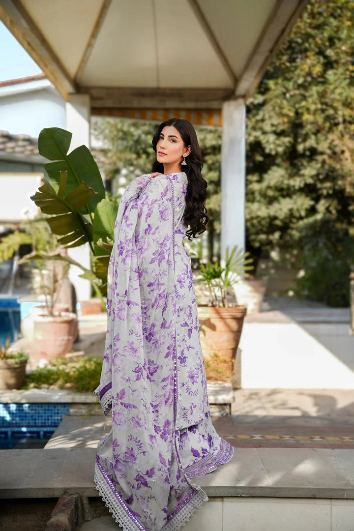 ANEELAS PRINTED KARANDI EMBROIDERY DRESS 3 PIECE V518 - Unstitched