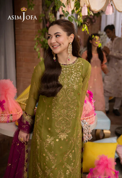 Dhanak 3PC Embroidered With Chiffon Embroidered Dupatta-V243 - Unstitched