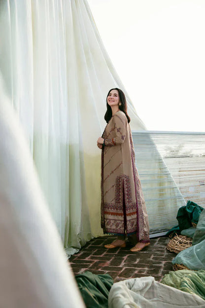 FLORENT-3PC DHANAK EMBROIDERED UNSTITCHED SUIT V258