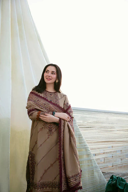 FLORENT-3PC DHANAK EMBROIDERED UNSTITCHED SUIT V258