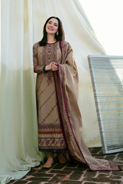 FLORENT-3PC DHANAK EMBROIDERED UNSTITCHED SUIT V258