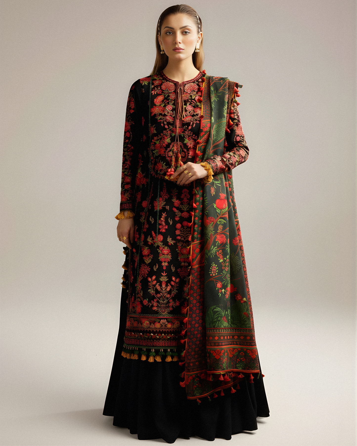 Hussain Rehar Raat Embroidered 3PC - Unstitched