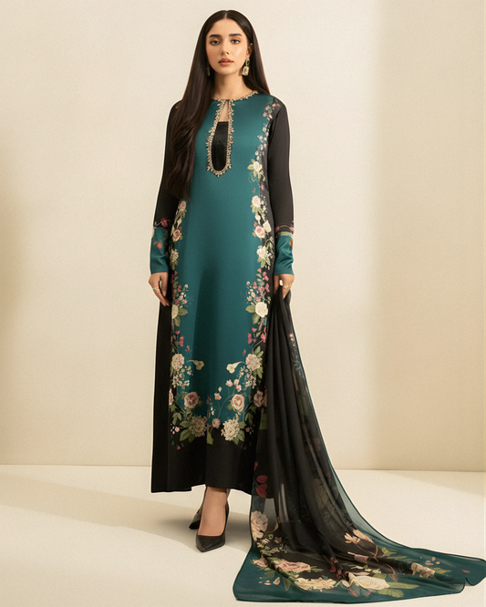 LULUSAR Silk 3PC Digital Printed 231 - Unstitched