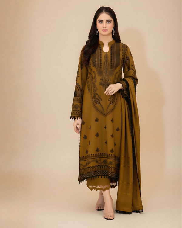 UNSTITCHED DHANAK 3PC SUIT V251