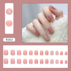 Silver Sparkle Pink Squoval Press-on Nails