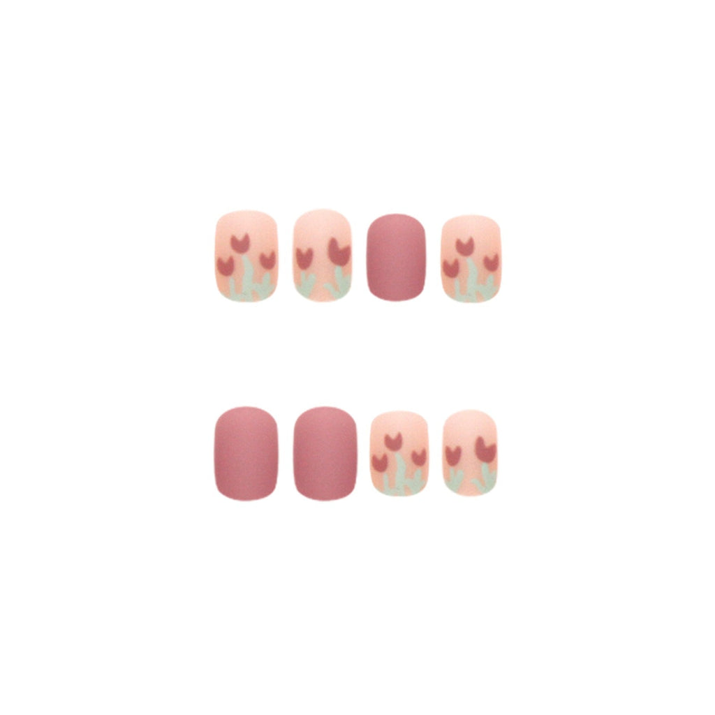Morandi Pink Tulip Squoval Press-on Nails