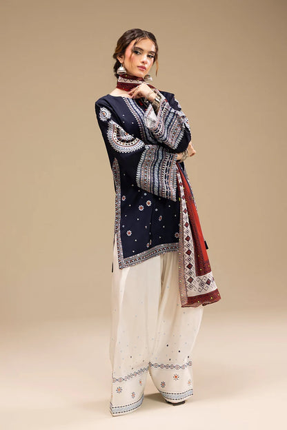 JAZMIN - UNSTITCHED 3PC DHANAK EMBROIDERED SUIT V241