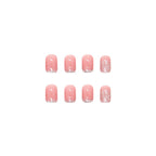 Silver Sparkle Pink Squoval Press-on Nails