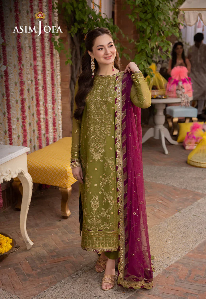 Dhanak 3PC Embroidered With Chiffon Embroidered Dupatta-V243 - Unstitched