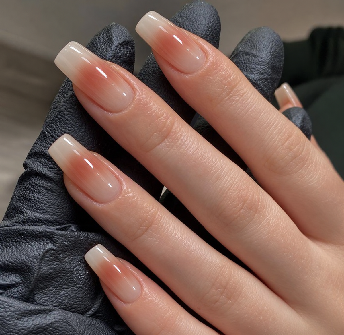 Beige & Peach Fancy Almond Press-On Nails