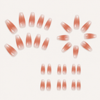 Beige & Peach Fancy Almond Press-On Nails