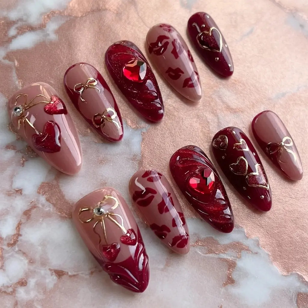 Luxury Foil Bow & Girl Red