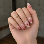 Shiny Butterfly Dark Pink - Press On Nail