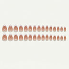 Classic Crepe Pink Tip Almond Press-On Nails