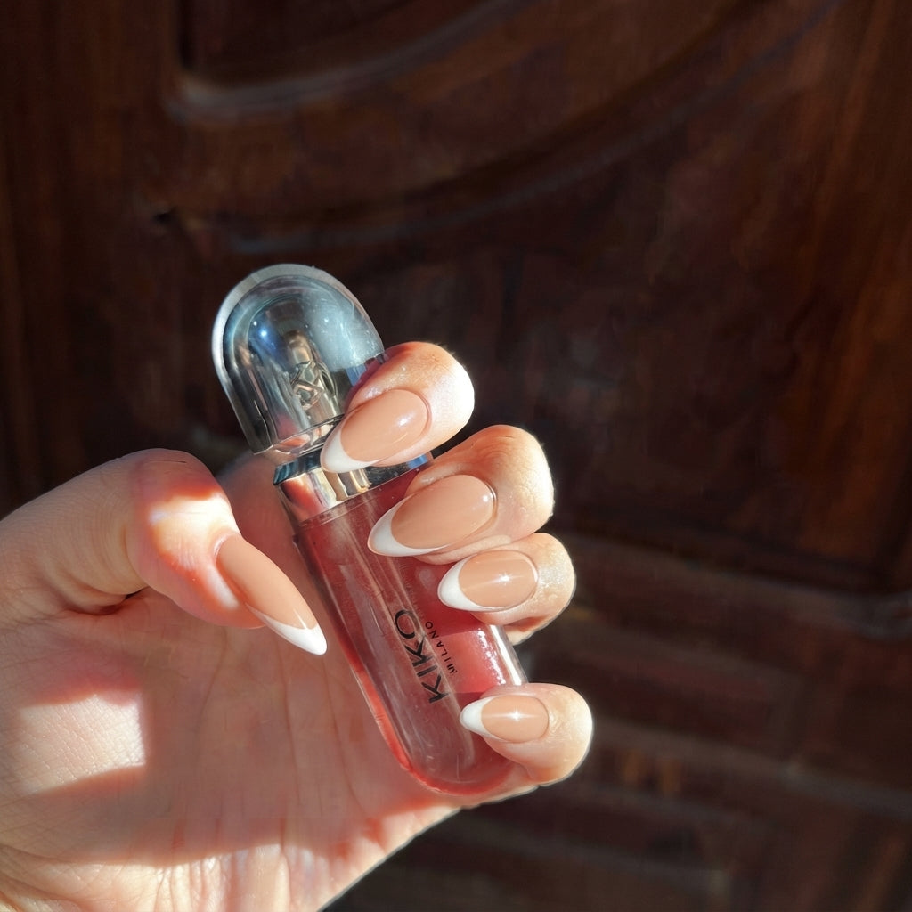 Classic Crepe Pink Tip Almond Press-On Nails