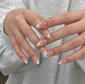 Coffee Latte French Almond Press-on Nails