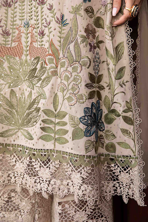 Dhanak-3PC Embroidered Shirt with Digital Printed Wool Shawl V669 - Unstitched