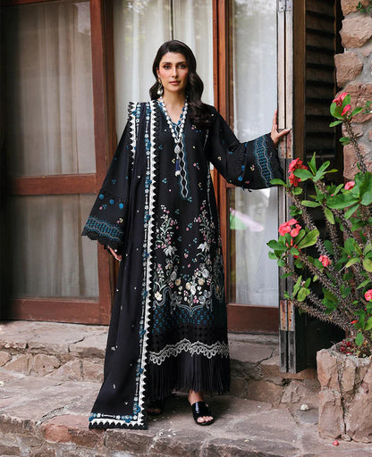 Dhanak-3PC Embroidered Shirt with Dhanak Embroidered Dupatta V113 - Unstitched