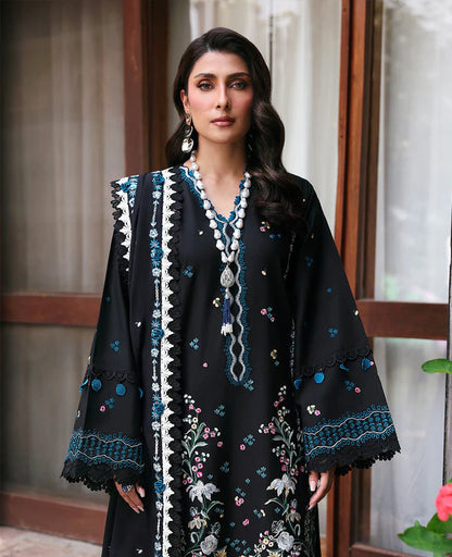 Dhanak-3PC Embroidered Shirt with Dhanak Embroidered Dupatta V113 - Unstitched