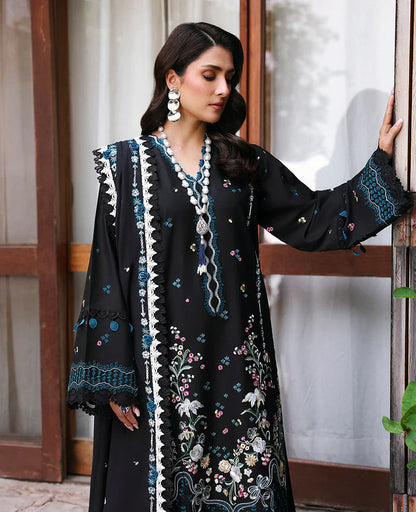 Dhanak-3PC Embroidered Shirt with Dhanak Embroidered Dupatta V113 - Unstitched