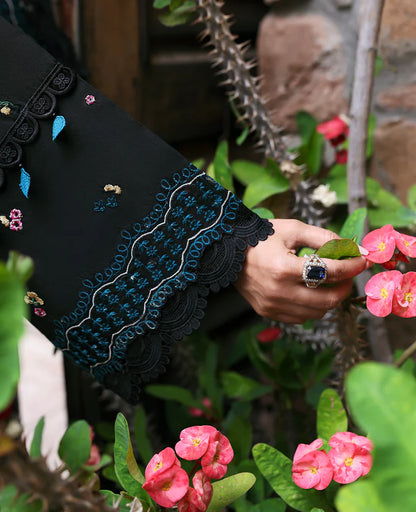 Dhanak-3PC Embroidered Shirt with Dhanak Embroidered Dupatta V113 - Unstitched