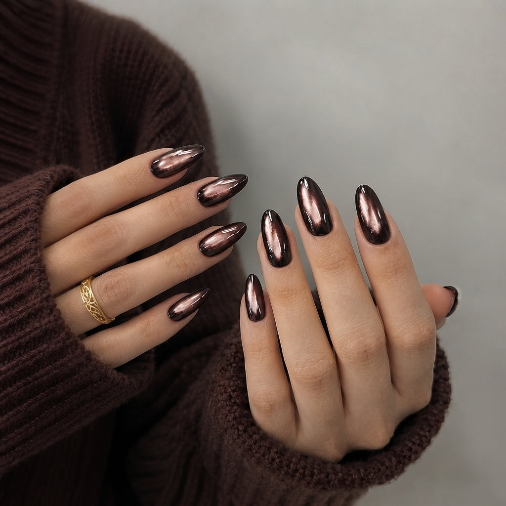 Deep Red Shiny Press-on Nails