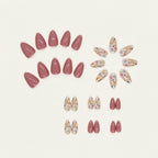 Florals & Primrose Pink Squoval Press-on Nails
