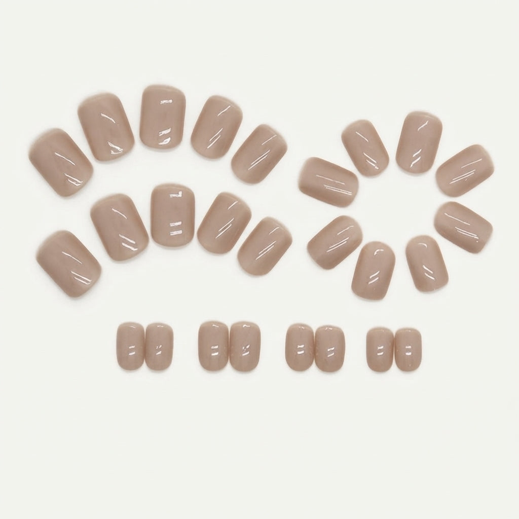 Light Coffee Square Press-on Nails