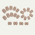 Light Coffee Square Press-on Nails