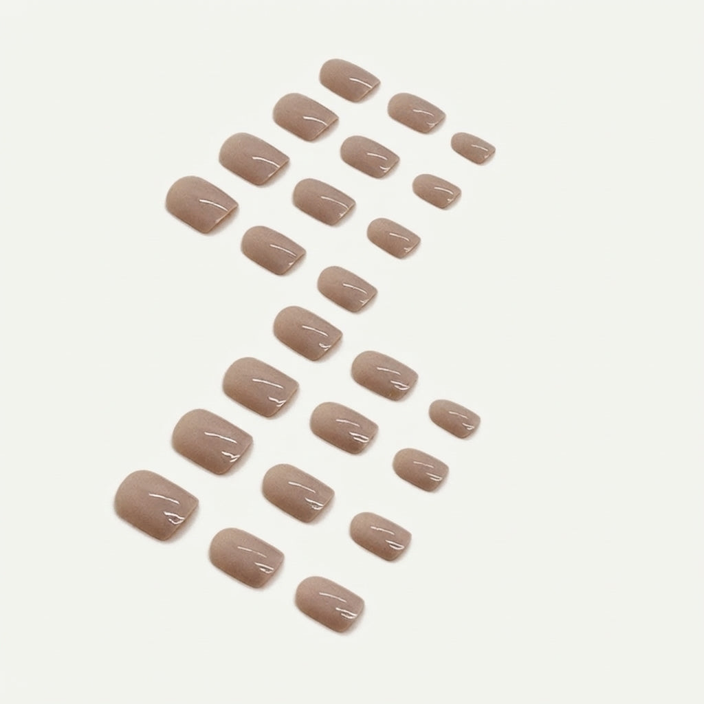 Light Coffee Square Press-on Nails