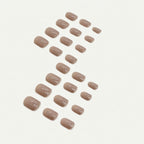 Light Coffee Square Press-on Nails