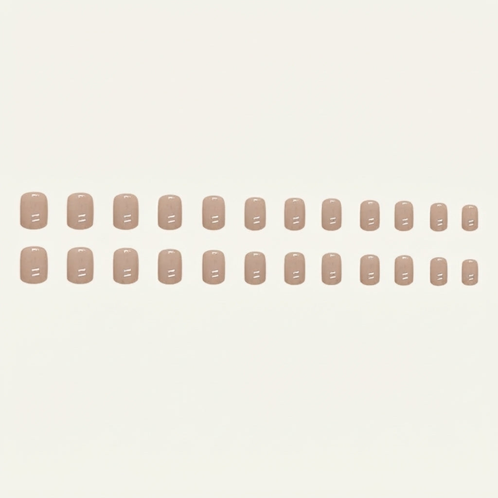 Light Coffee Square Press-on Nails
