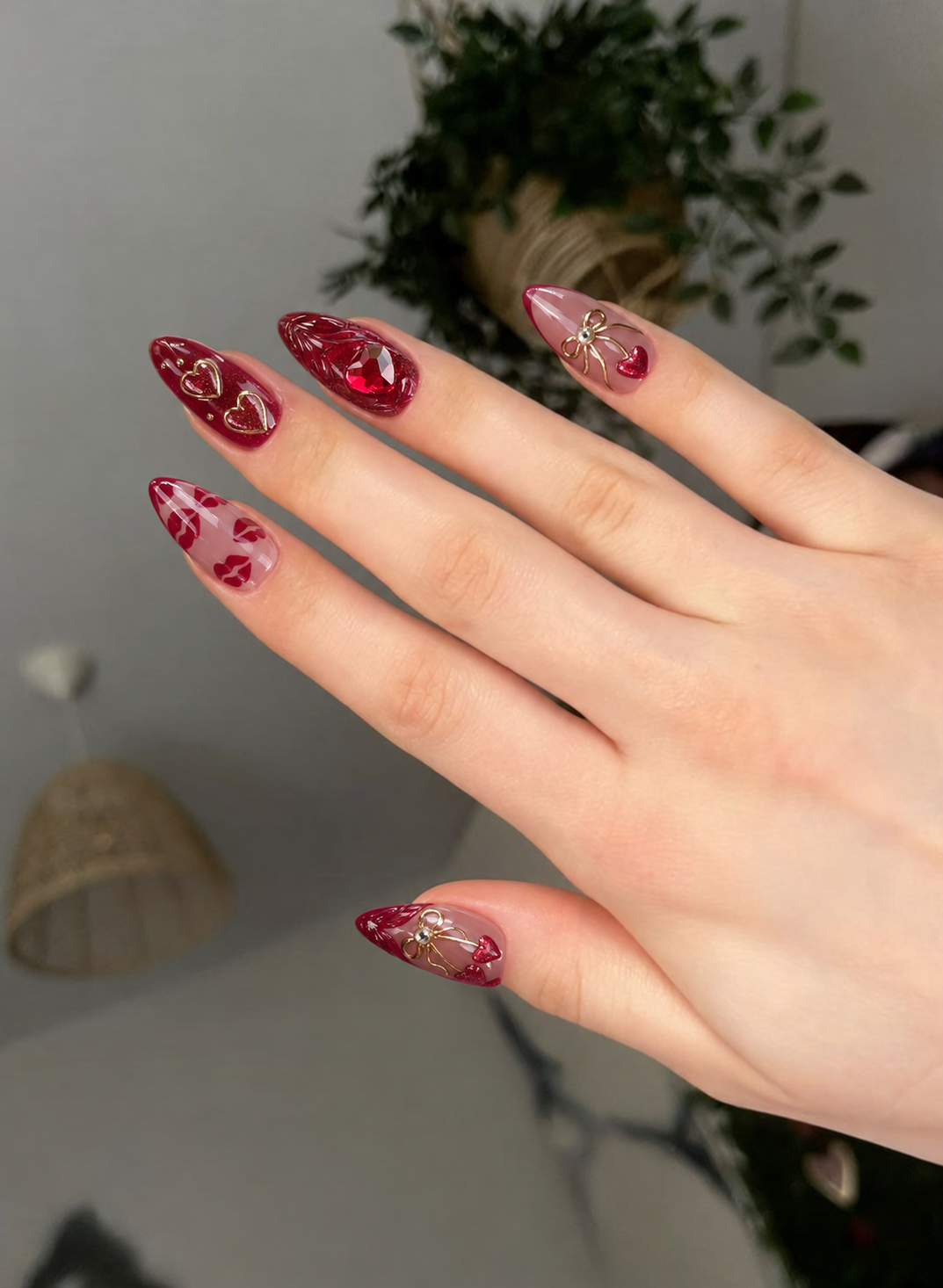 Luxury Foil Bow & Girl Red