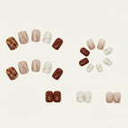 Marbled Fancy Squoval Press-On Nails.