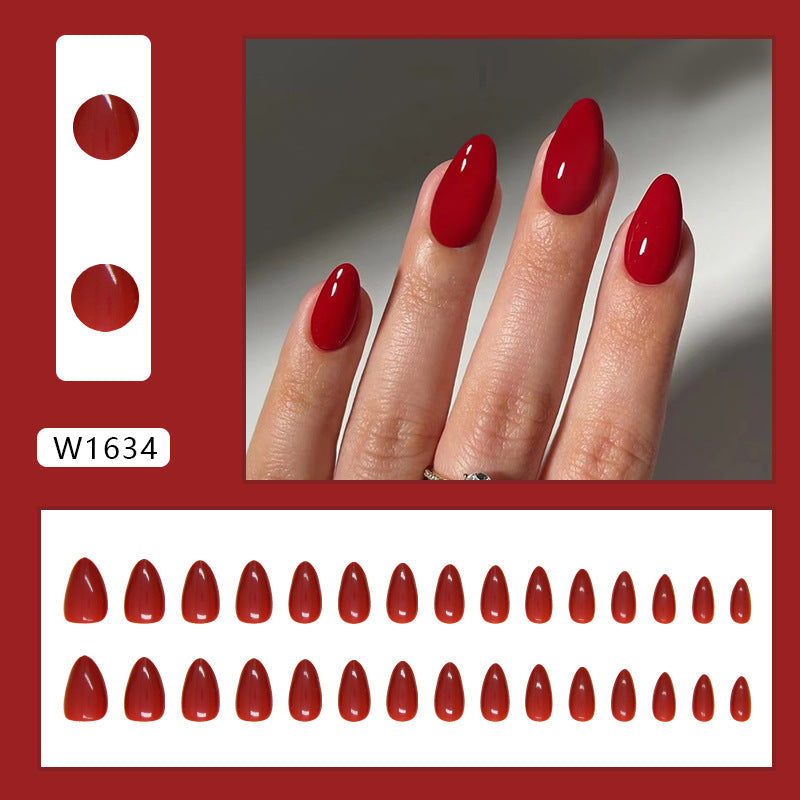 Scarlet Red Almond Press-on Nails
