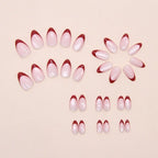 Retro Red French Almond Press-on Nails