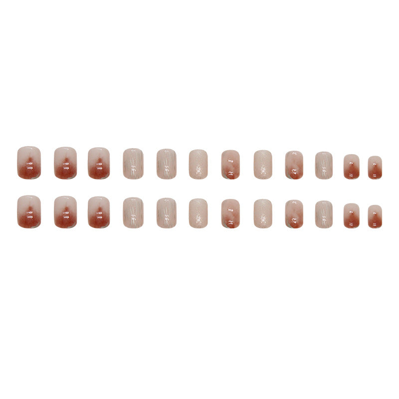Caramel Amber Glitter Squoval Press-on Nails