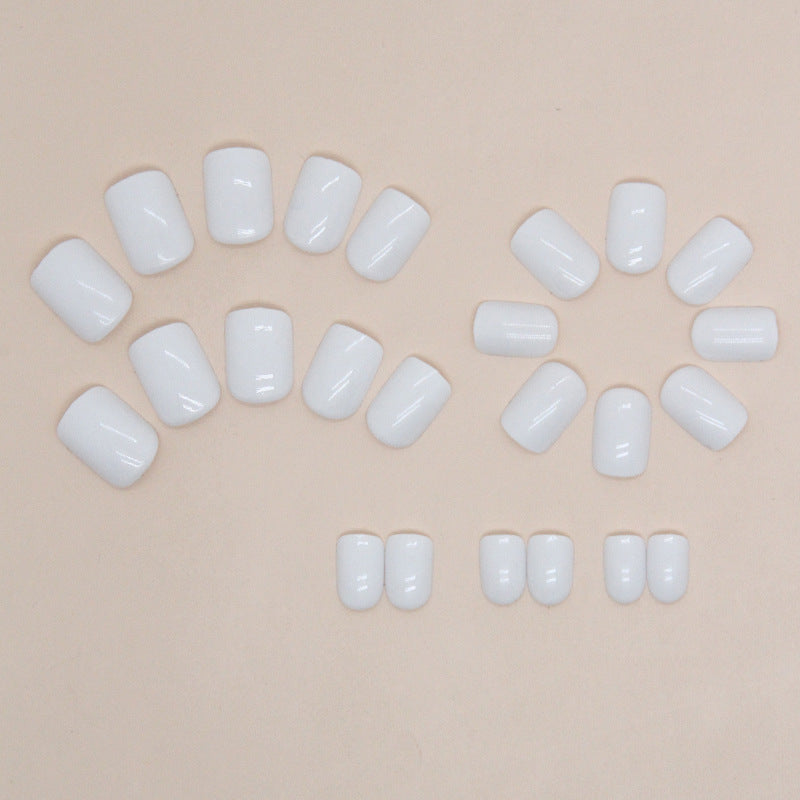 White French Tip Square Press-on Nails