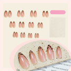 Leopard Tip Peachy Pink Almond Press-on Nails