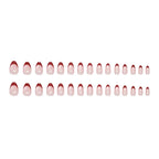 Retro Red French Almond Press-on Nails