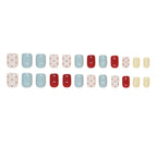 Red Polka Mix Round Press-on Nails