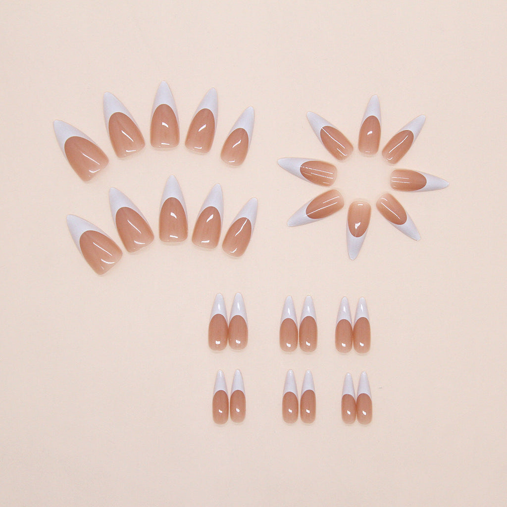 Coffee Latte French Almond Press-on Nails