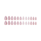 Strawberry Heart Pink Almond Press-on Nails