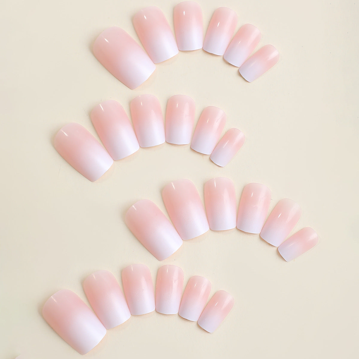 Pastel Pink Ombre Coffin Press-on Nails