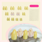 Pale Yellow Flower Almond Press-on Nails
