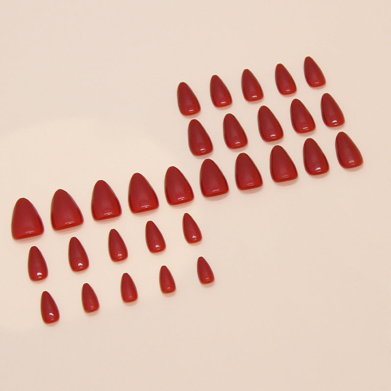Scarlet Red Almond Press-on Nails