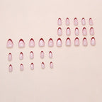 Retro Red French Almond Press-on Nails